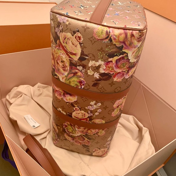 ❌❌ Louis Vuitton Garden Keepall 45 bandouliere Gold Monogram Party travel bag LV - Picture 5 of 16